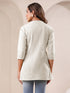Janasya Women's Off White Cotton Solid A-line Top